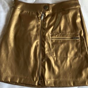 Urban Outfitters gold mini skirt